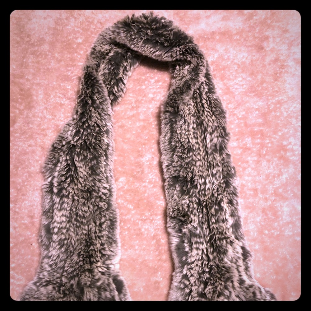 Vintage rabbit fur long scarf